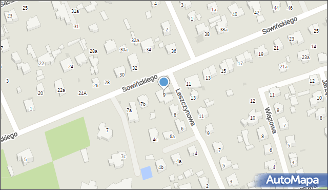 Łódź, Sowińskiego Józefa, gen., 9, mapa Łodzi