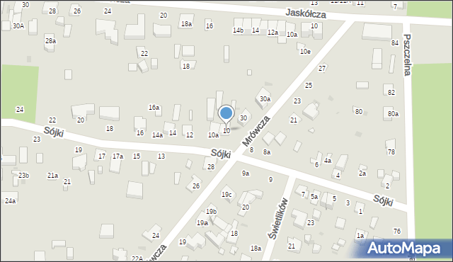 Łódź, Sójki, 10, mapa Łodzi