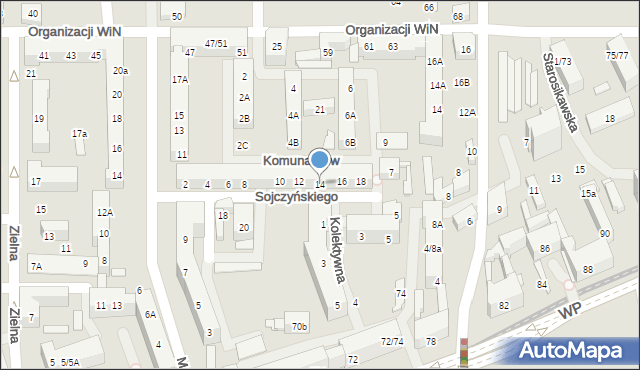 Łódź, Sojczyńskiego Stanisława, kpt., 14, mapa Łodzi