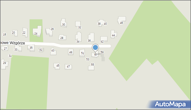 Łódź, Sosnowe Wzgórze, 57, mapa Łodzi