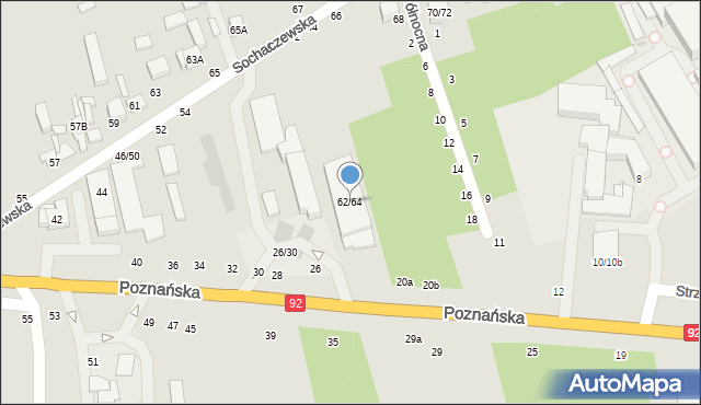 Łowicz, Sochaczewska, 62/64, mapa Łowicza