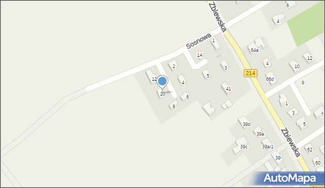 Lubichowo, Sosnowa, 10, mapa Lubichowo