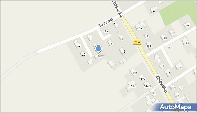 Lubichowo, Sosnowa, 6, mapa Lubichowo