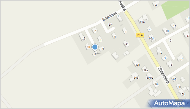Lubichowo, Sosnowa, 8, mapa Lubichowo