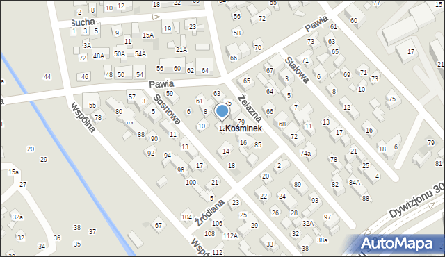 Lublin, Sosnowa, 12, mapa Lublina