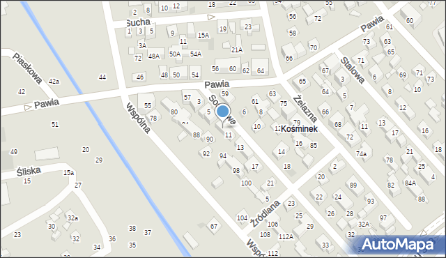 Lublin, Sosnowa, 9, mapa Lublina