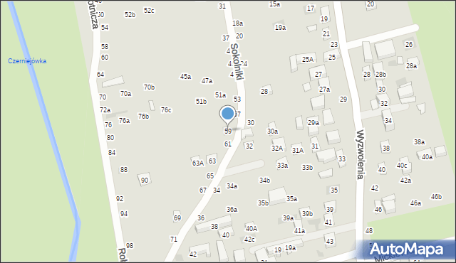 Lublin, Sokolniki, 59, mapa Lublina