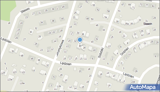 Lublin, Sobótki, 30, mapa Lublina