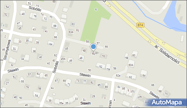 Lublin, Sobótki, 51, mapa Lublina