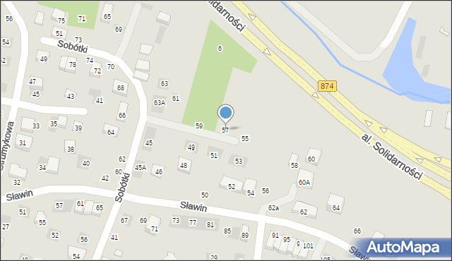 Lublin, Sobótki, 57, mapa Lublina