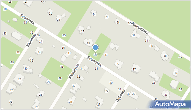Magdalenka, Sosnowa, 31, mapa Magdalenka