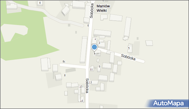 Maniów Wielki, Sobócka, 7, mapa Maniów Wielki