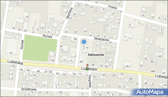 Markuszów, Sobieskiego Marka, 1, mapa Markuszów