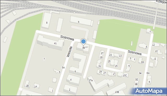 Mińsk Mazowiecki, Sosnowa, 39, mapa Mińsk Mazowiecki
