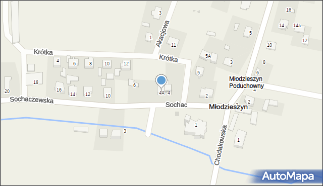 Młodzieszyn, Sochaczewska, 4A, mapa Młodzieszyn