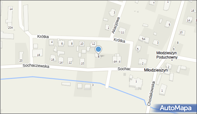 Młodzieszyn, Sochaczewska, 6, mapa Młodzieszyn