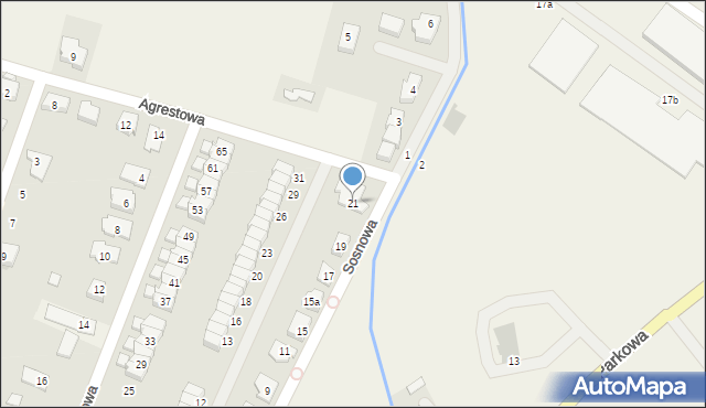 Mokronos Dolny, Sosnowa, 21, mapa Mokronos Dolny