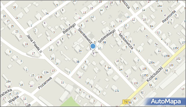 Myszków, Sobieskiego, 4, mapa Myszków
