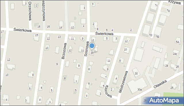 Namysłów, Sosnowa, 10, mapa Namysłów