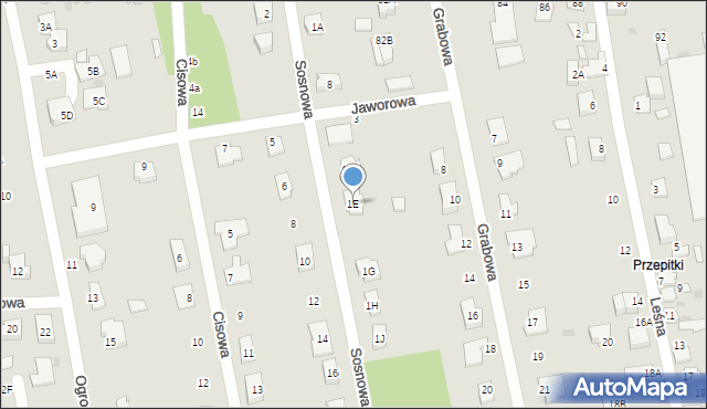 Nasielsk, Sosnowa, 1E, mapa Nasielsk