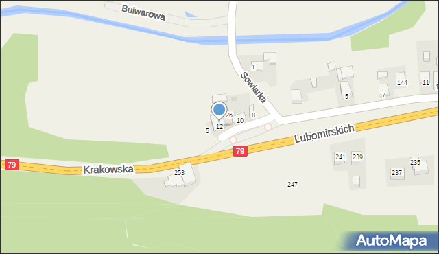 Niegoszowice, Sowiarka, 12, mapa Niegoszowice
