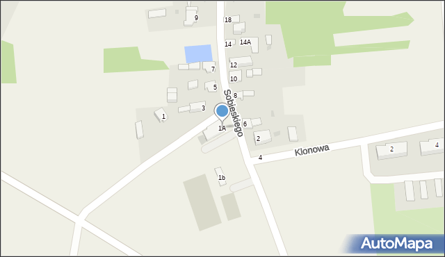 Nieznanice, Sobieskiego, 1A, mapa Nieznanice