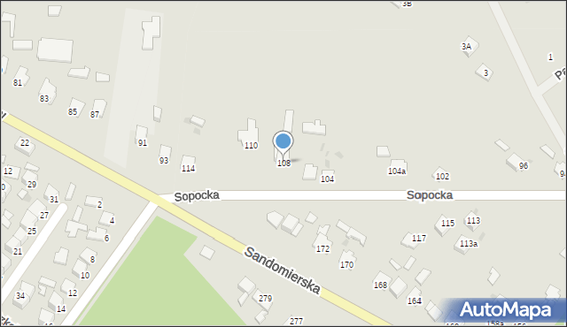 Nisko, Sopocka, 108, mapa Nisko