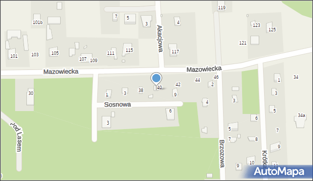 Nowe Racibory, Sosnowa, 7, mapa Nowe Racibory