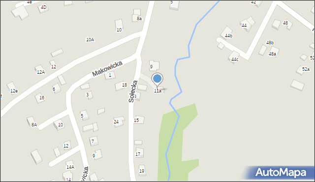 Nowy Sącz, Sołecka, 11a, mapa Nowego Sącza