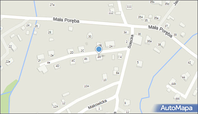 Nowy Sącz, Sołecka, 4a, mapa Nowego Sącza