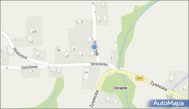 Okrajnik, Sosnowa, 1, mapa Okrajnik