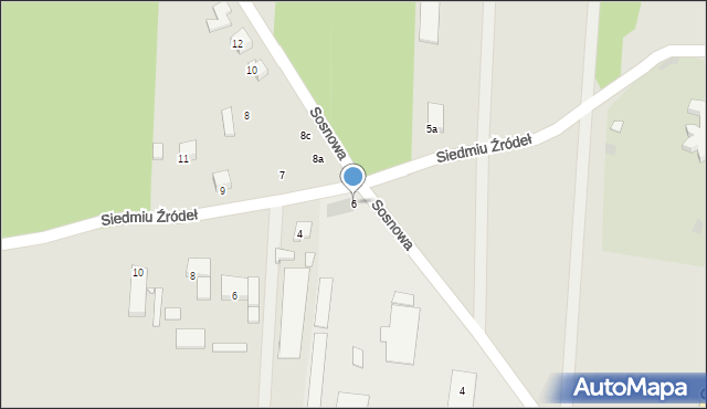 Olesno, Sosnowa, 6, mapa Olesno