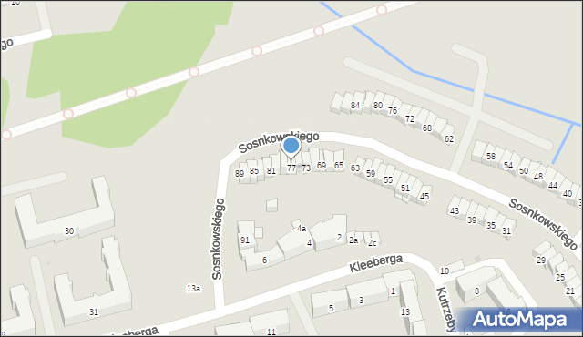 Olsztyn, Sosnkowskiego Kazimierza, gen., 77, mapa Olsztyna