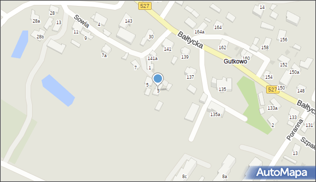 Olsztyn, Sowia, 3, mapa Olsztyna