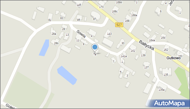 Olsztyn, Sowia, 7a, mapa Olsztyna