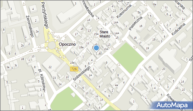 Opoczno, Sobieskiego, 2, mapa Opoczno