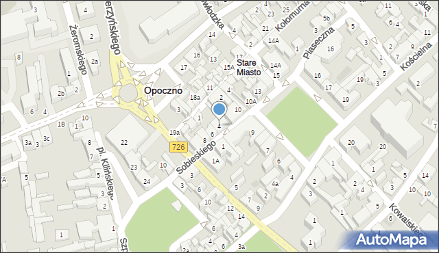 Opoczno, Sobieskiego, 4, mapa Opoczno