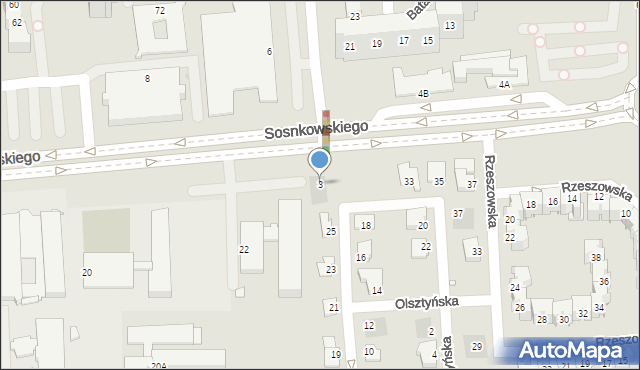 Opole, Sosnkowskiego Kazimierza, gen., 3, mapa Opola