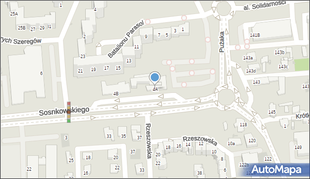 Opole, Sosnkowskiego Kazimierza, gen., 4A, mapa Opola