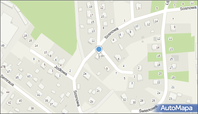 Osie, Sosnowa, 2, mapa Osie