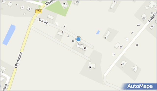 Osiek nad Wisłą, Sokola, 12, mapa Osiek nad Wisłą
