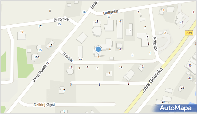 Osielsko, Sokola, 8, mapa Osielsko