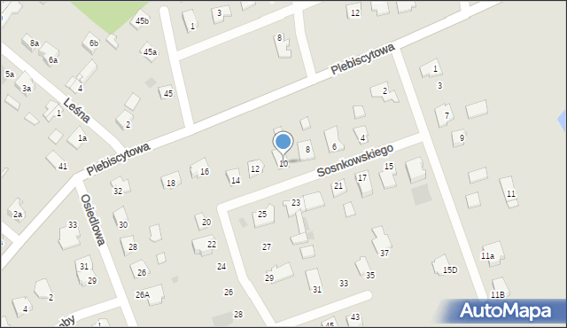 Ostróda, Sosnkowskiego Kazimierza, gen., 10, mapa Ostróda