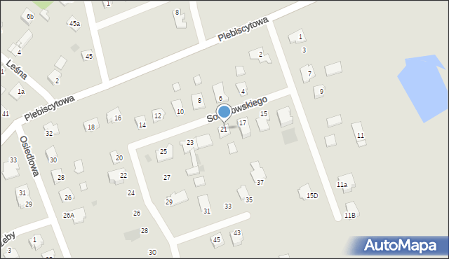 Ostróda, Sosnkowskiego Kazimierza, gen., 21, mapa Ostróda
