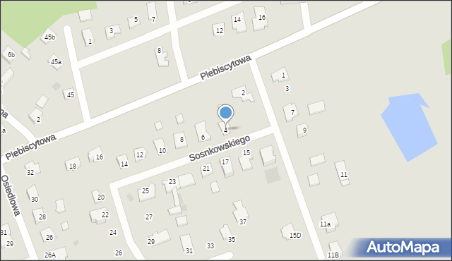 Ostróda, Sosnkowskiego Kazimierza, gen., 4, mapa Ostróda
