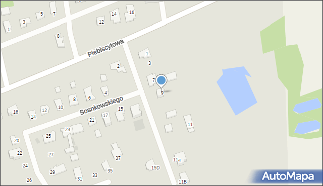 Ostróda, Sosnkowskiego Kazimierza, gen., 9, mapa Ostróda