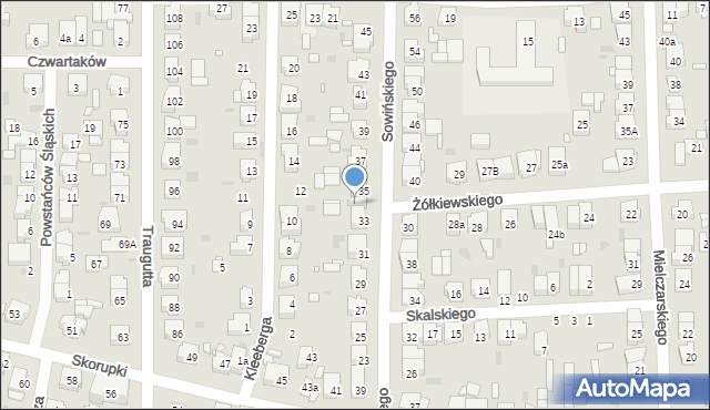 Ostrów Wielkopolski, Sowińskiego Józefa, gen., 35A, mapa Ostrów Wielkopolski