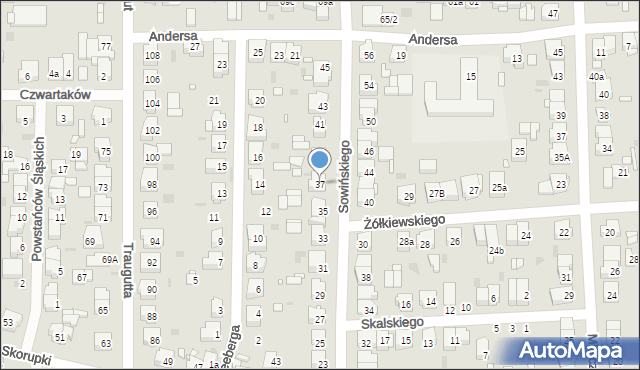 Ostrów Wielkopolski, Sowińskiego Józefa, gen., 37, mapa Ostrów Wielkopolski