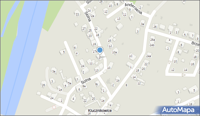 Oświęcim, Solna, 17, mapa Oświęcimia