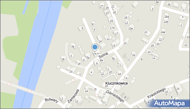 Oświęcim, Solna, 7, mapa Oświęcimia